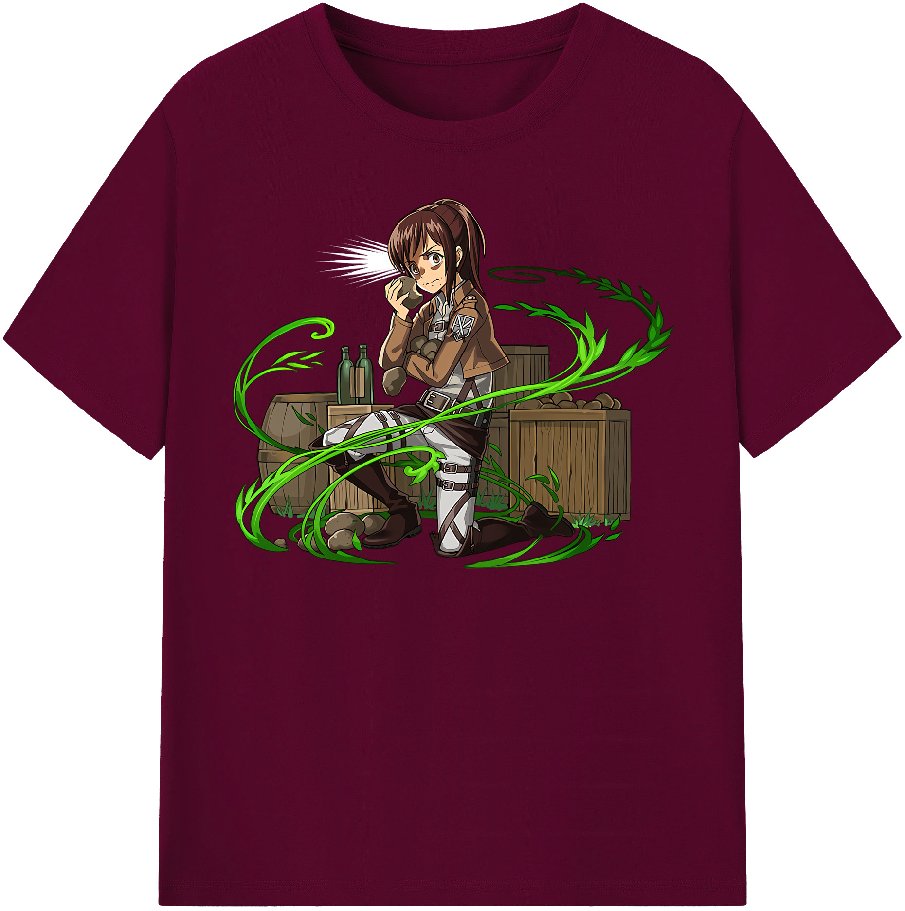 （画像用） 進撃の巨人 サシャ·ブラウス Attack on Titan Sasha Blaus レディースカジュアルプリントTシャツ（綿100％）
